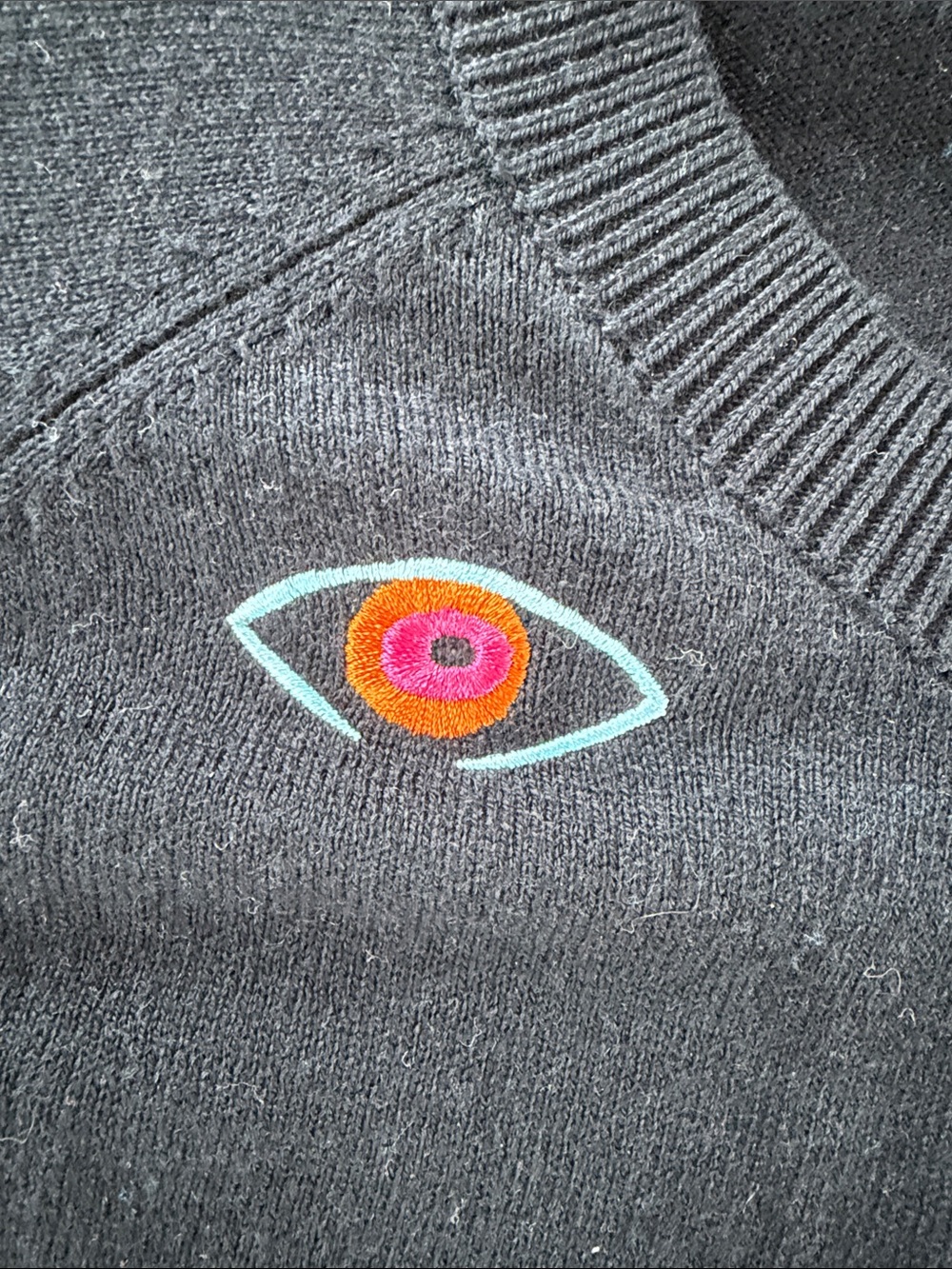 Paul Smith Black Embroidered Eye & Lip Cardigan - Picture 6 of 9